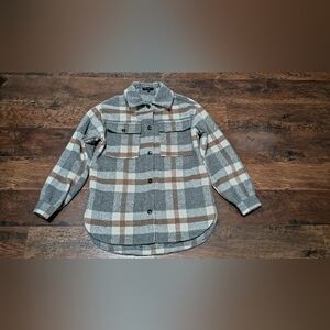 FORE Plaid Button-Up Shacket Size S
